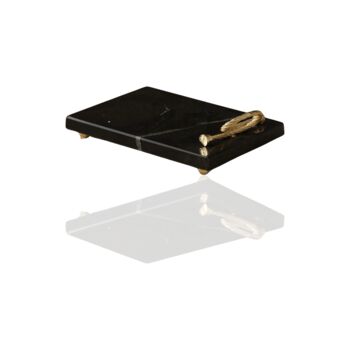 Handmade Black Marble Serving Board With Floral Detail, 6 of 12