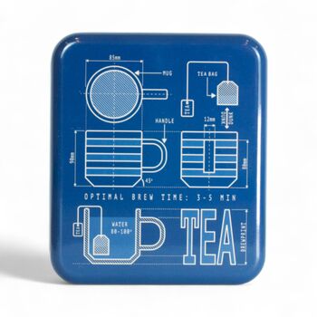 Tea Bag Travel Pocket Tin Tea Lover Gift Storage Box | Brew Print, 3 of 5