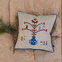 Scandi Embroidered Holiday Cushion Cover 100% Linen, thumbnail 3 of 5