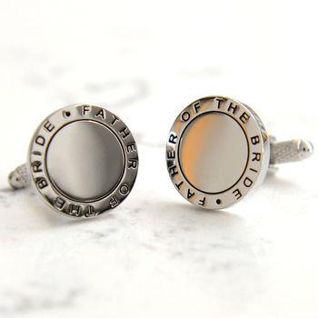 Father Of The Bride Round Cufflinks, 2 of 4