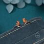 Sterling Silver Hand Painted Robin Bird Stud Earrings, thumbnail 3 of 11