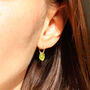 9ct Gold Natural Peridot Hoops, thumbnail 2 of 4