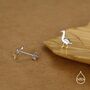 Sterling Silver Goose Stud Earrings With Gold Details, thumbnail 2 of 11