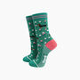 Sausage Dog Floral Bamboo Socks In Green, thumbnail 1 of 4