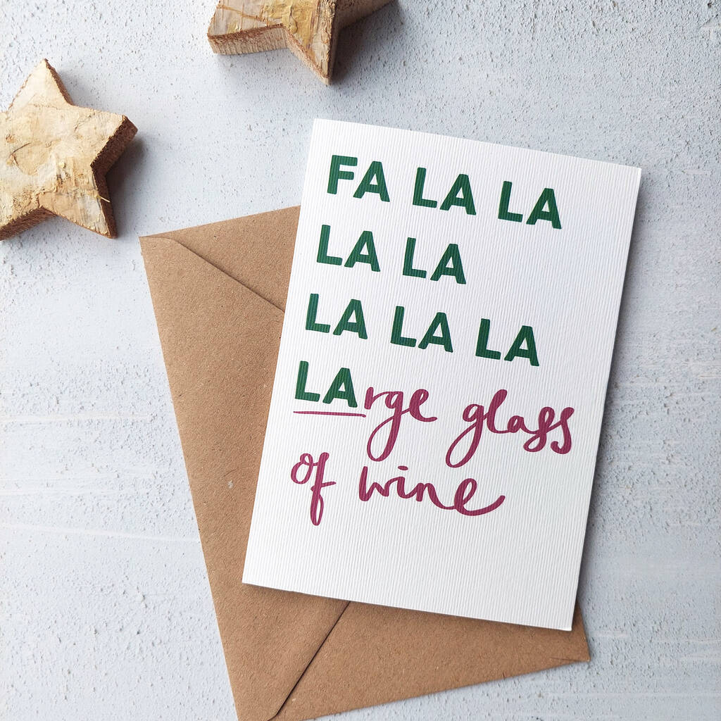 Funny Wine Themed Christmas Card, 1 of 3