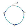 Santorini Dream Apatite And Moonstone Silver Anklet, thumbnail 4 of 8