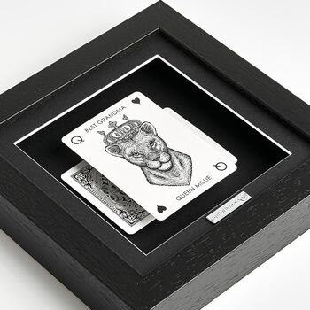 Personalised Best Grandma Gift Royal Lioness Playing Card Frame, 2 of 9