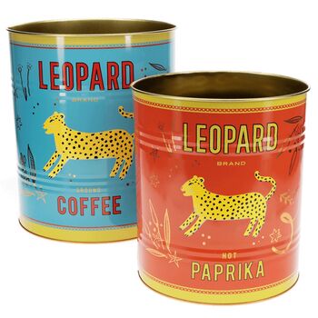 Set Of Two Large Leopard Storage Tins, 2 of 5