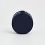 Navy Butterfly Velvet Embroidered Circle Jewellery Box, thumbnail 5 of 6