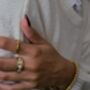 Opal Effect Gold Band Ring – 16k Gold Plated Brass With Shimmering Lab Opals, thumbnail 2 of 8
