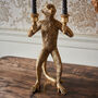 Antique Effect Gold Standing Monkey Candelabra, thumbnail 6 of 6