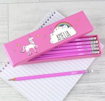 Personalised Unicorn Pencils In A Giftbox, 3 of 3