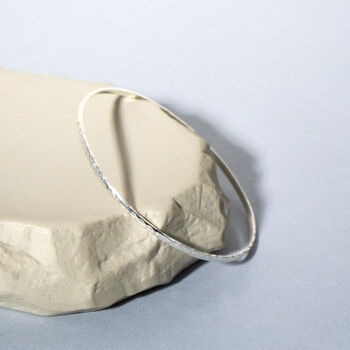 Sterling Silver Hammered Bangle, 5 of 8