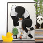 Panda Bear Head In Toilet, Funny Bathroom Art, thumbnail 1 of 7