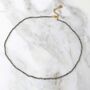Pyrite Skinny Gemstone Beaded Necklace, thumbnail 3 of 7