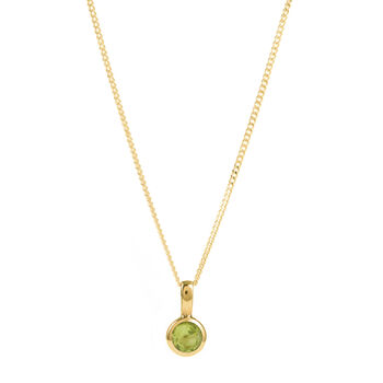 August Birthstone Peridot Gold Plated Charm Necklace, 4 of 10