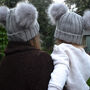 Mummy And Me Personalised Pom Pom Hats, thumbnail 1 of 4
