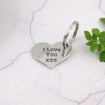 I Love You Gift Personalised Romantic Heart Keyring, 5 of 9