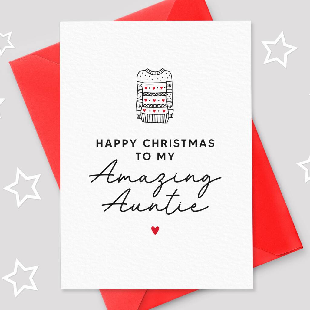 Christmas Jumper Auntie Christmas Card, 1 of 2