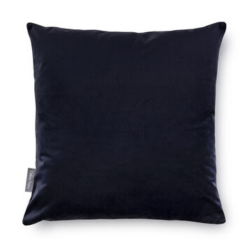 Luxury Super Soft Velvet Cushion Magnolia Navy Floral, 5 of 5