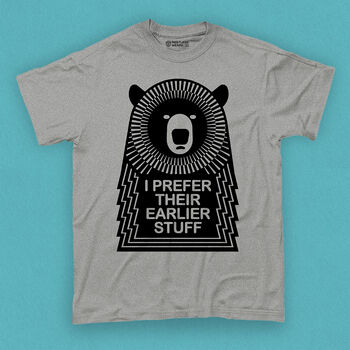 Funny Muso Bear Music Adult Men's T Shirt, 5 of 8