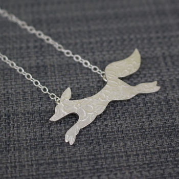 Sterling Silver Watercolour Baby Fox Necklace, 3 of 4