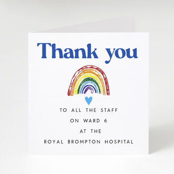 Hospital Ward Personalised Thank You Card, 2 of 2