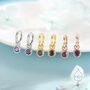 Sterling Silver February Birthstone Amethyst Hoop Earrings, thumbnail 3 of 11