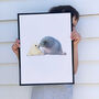 Illustrated Children's Wall Art Print Seal And Pup, thumbnail 3 of 4