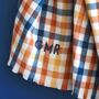 Personalised Embroidered Blue And Yellow Check Scarf, thumbnail 2 of 3