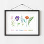 Birth Flowers Family Garden Personalised Print, thumbnail 1 of 4