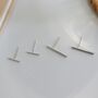 Sterling Silver Bar Stud Earrings, Two Sizes, thumbnail 4 of 5