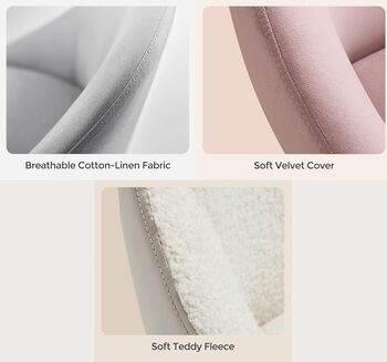 Office Chair Swivel Foam Padding Cotton Linen Fabric, 6 of 7