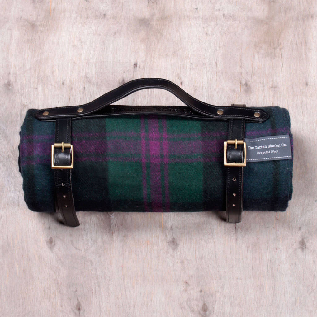 personalised recycled wool tartan picnic blankets by the tartan blanket