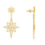 Northern Star Burst Drop Earring Plated Sterling Silver, thumbnail 4 of 9