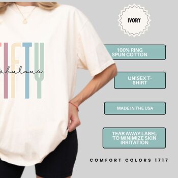 50th Birthday For Her Fifty And Fabulous T Shirt, 11 of 12