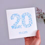 Personalised Love Hearts China 20th Anniversary Card, thumbnail 1 of 3