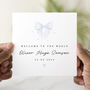 Personalised Blue Bow Baby Card, thumbnail 1 of 3