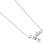Barbie Sterling Silver Necklace With Name Logo And Silhouette Charm, thumbnail 1 of 4
