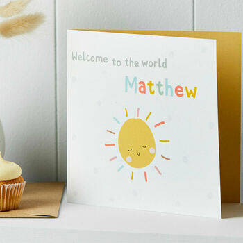 Personalised Sunshine Congratulations New Baby Card, 3 of 3