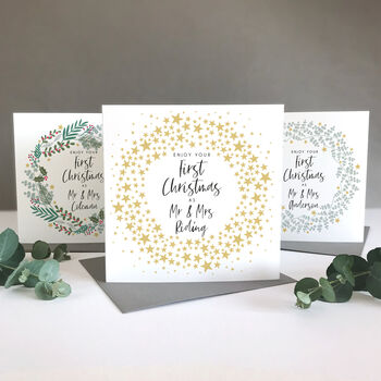 Your First Married Christmas Eucalyptus Card, 3 of 5