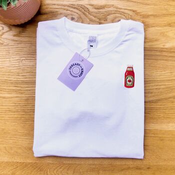 Tomato Ketchup Embroidered T Shirt, 3 of 5