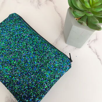 Peacock Glitter Clutch Bag, 3 of 3