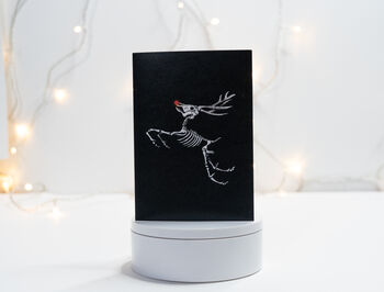 Rudolph Skeleton Christmas Card, 2 of 3