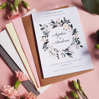 Blush Wild Floral Wedding Invitations, 8 of 9