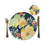 Round Placemats Set Heatproof Chica Camellia Navy, thumbnail 9 of 12