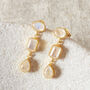 Rainbow Moonstone 18 K Gold And Silver Drop Earrings, thumbnail 5 of 12