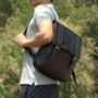 Black Genuine Leather Backpack With Straps Detail, thumbnail 3 of 5