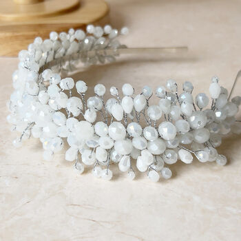 White Crystal Bridal Headband, 2 of 5