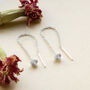 Sterling Silver Petite Knot Threader Earrings, thumbnail 2 of 3